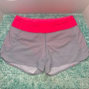 Lululemon Speed Short Athletic Shorts Pink & Gray Size 6